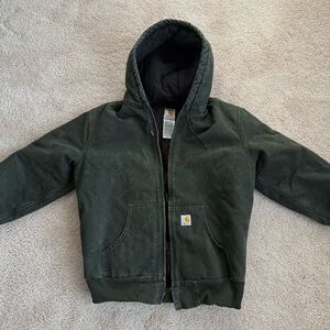Vintage Carhartt Moss Green Hooded Quilt-lined Duck Jacket